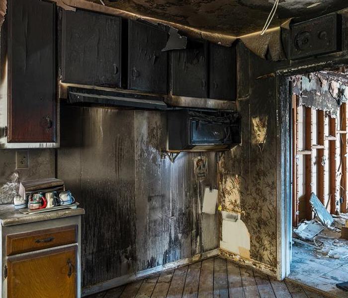 Fire Damage in a kitchen